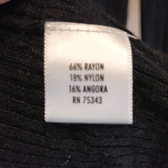 Aphorism Black V-Neck Sweater Long Sleeve Soft Angora Blend Large - Picture 4 of 7